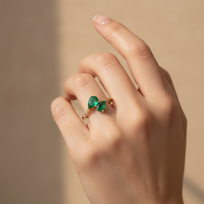 ANILLO ABIERTO ESMERALDA