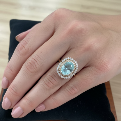 ANILLO PARAIBA OVAL DIAMANTES
