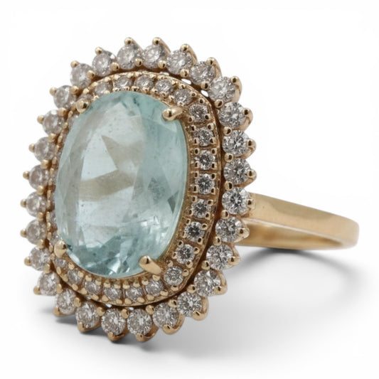 ANILLO PARAIBA OVAL DIAMANTES
