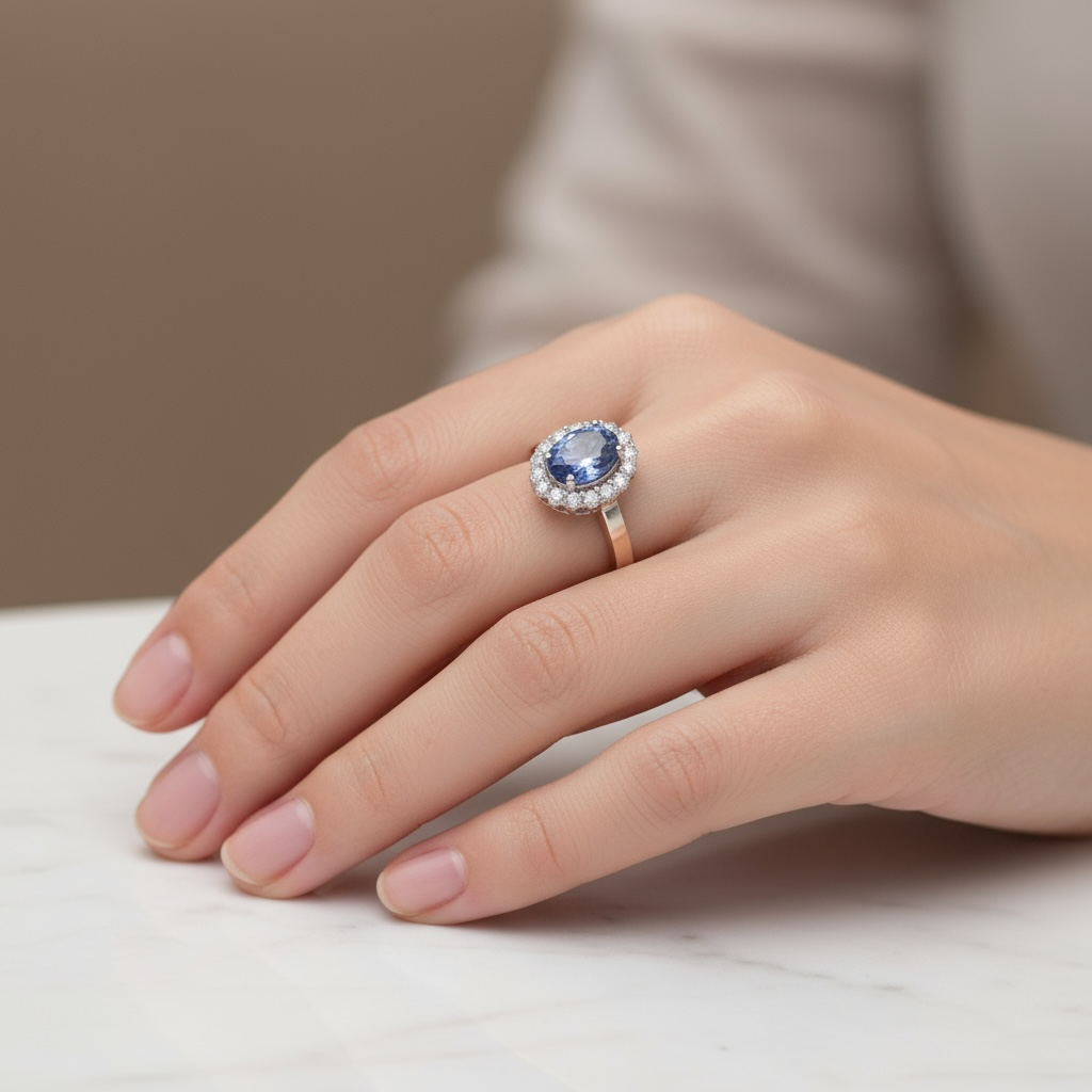 ANILLO TANZANITA OVAL