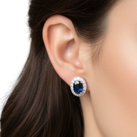 ARETES OVAL ZAFIRO