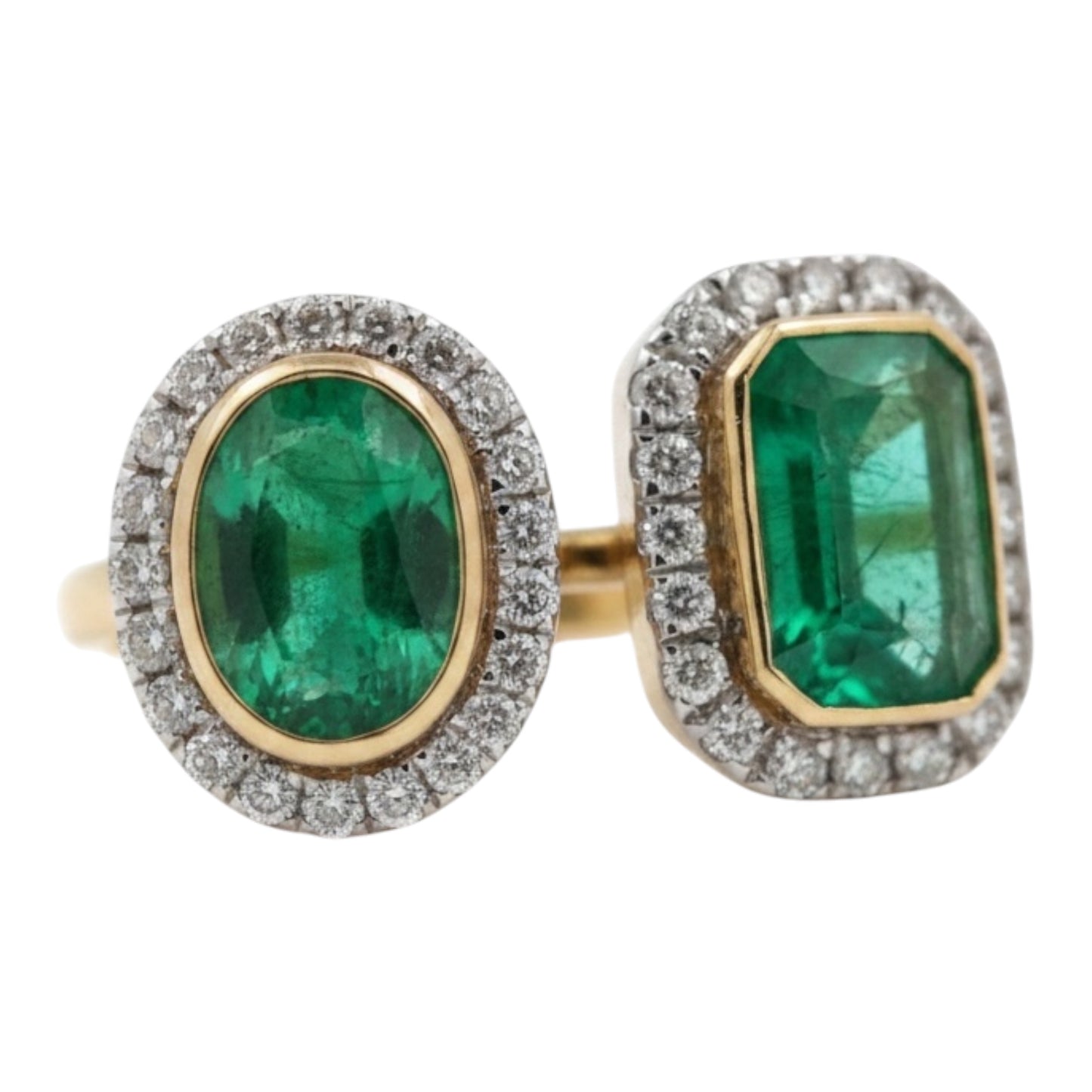ANILLO ABIERTO DOBLE ESMERALDA
