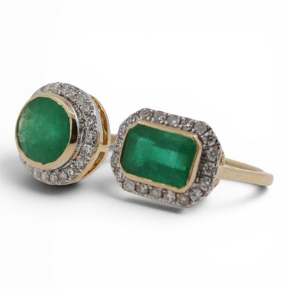 ANILLO ABIERTO DOBLE ESMERALDA
