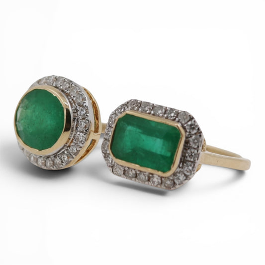 ANILLO ABIERTO DOBLE ESMERALDA