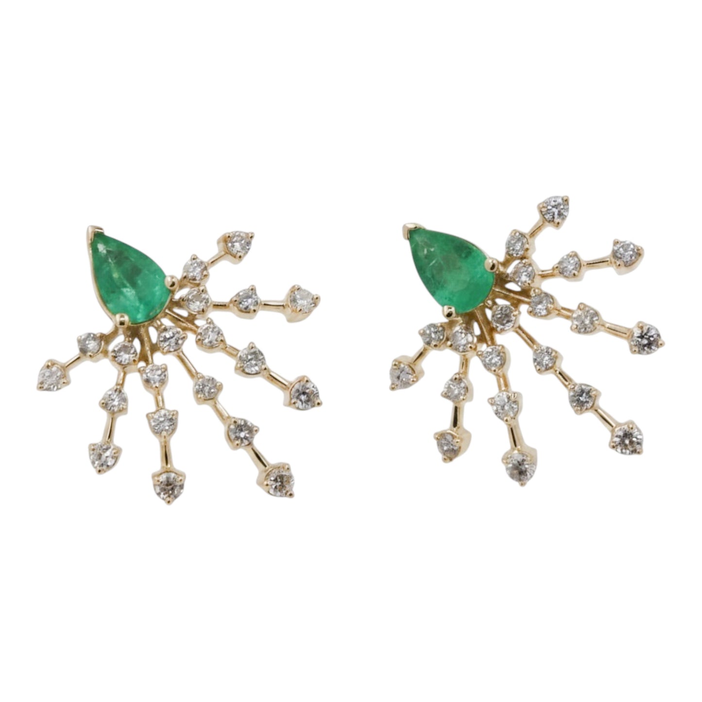 ARETES ESMERALDA Y DIAMANTES