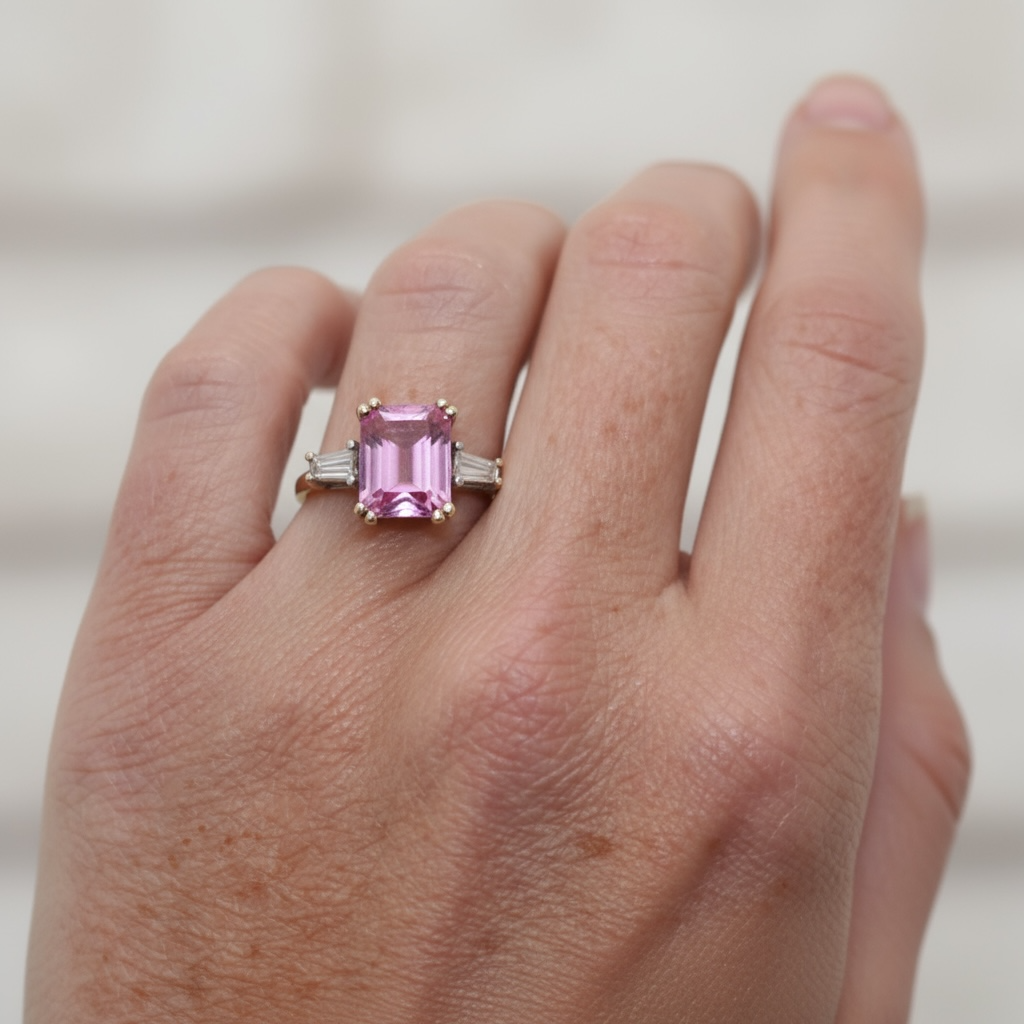 ANILLO ESPINELA Y TOPACIO BLANCO