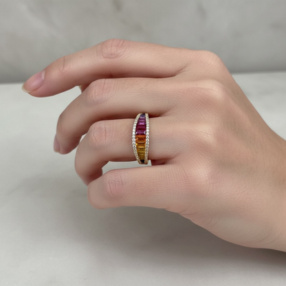 ANILLO RAINBOW ZAFIRO COLOR