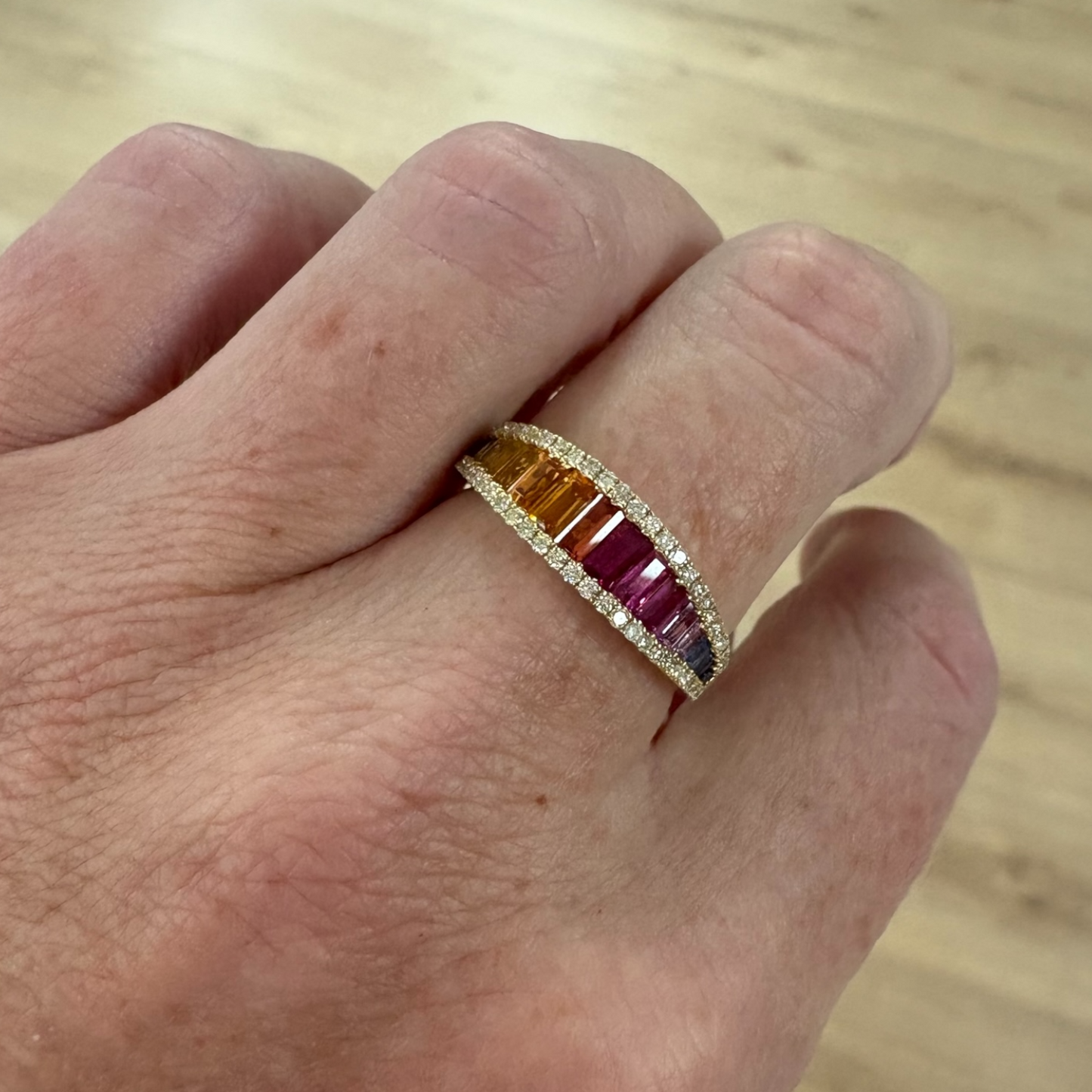 ANILLO RAINBOW ZAFIRO COLOR