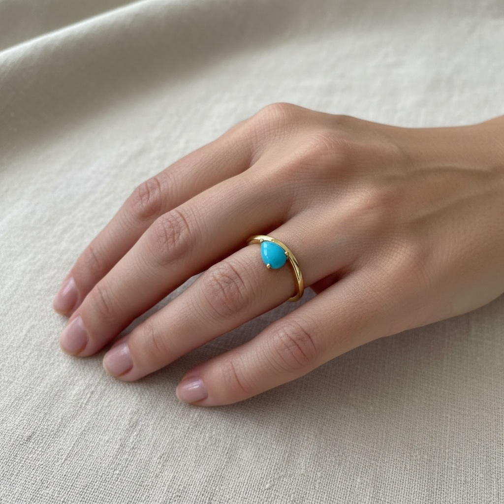 ANILLO WAVY TURQUESA