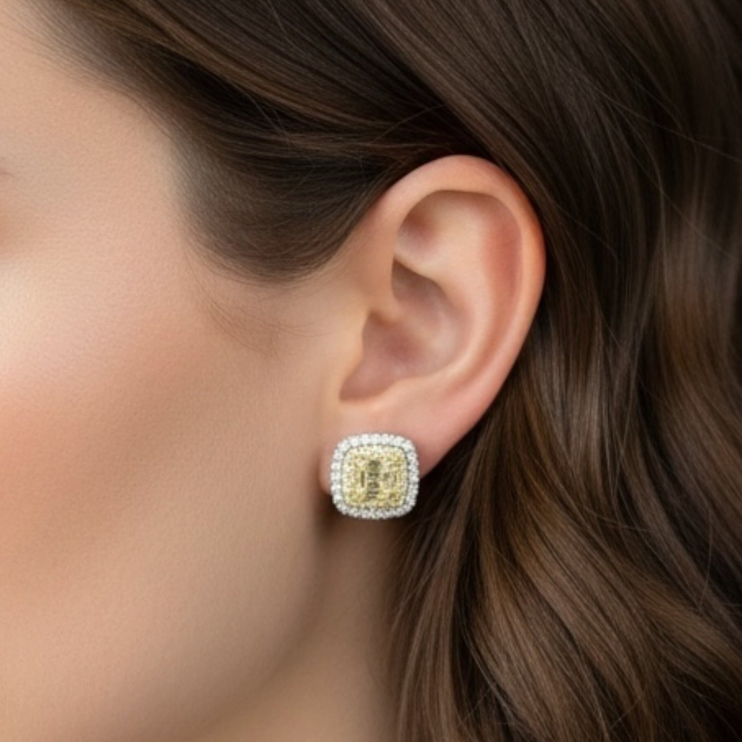 ARETES DIAMANTES AMARILLOS