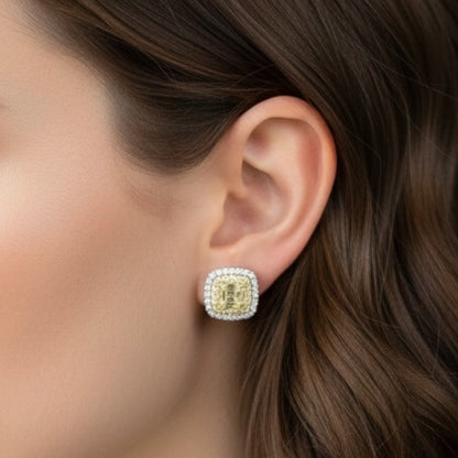 ARETES DIAMANTES AMARILLOS