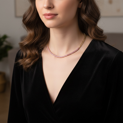 COLLAR TENNIS ZAFIRO ROSA