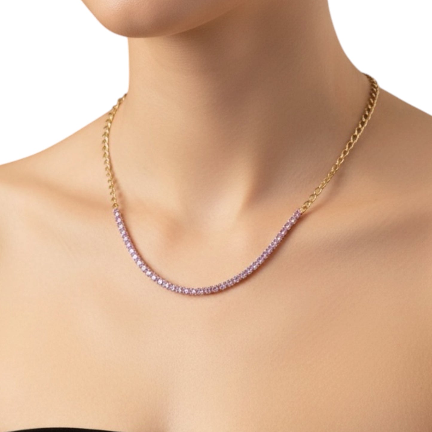 COLLAR TENNIS ZAFIRO ROSA