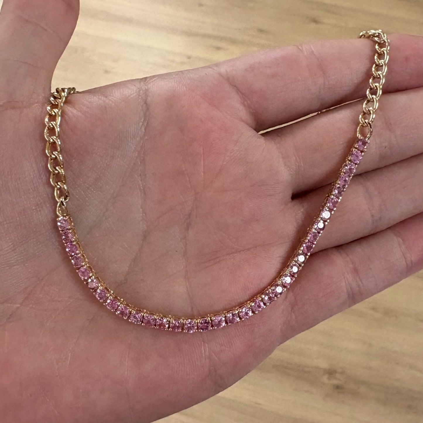 COLLAR TENNIS ZAFIRO ROSA