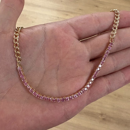 COLLAR TENNIS ZAFIRO ROSA