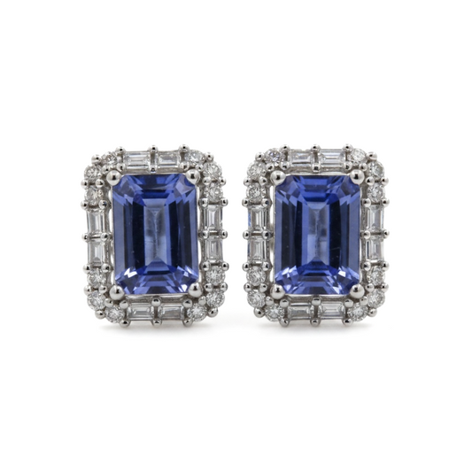 ARETES RECTANGULO TANZANITA