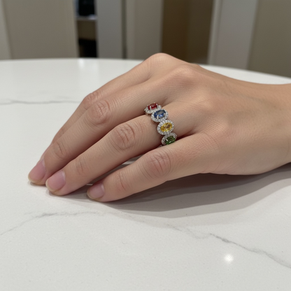ANILLO RAINBOW ZAFIRO COLOR