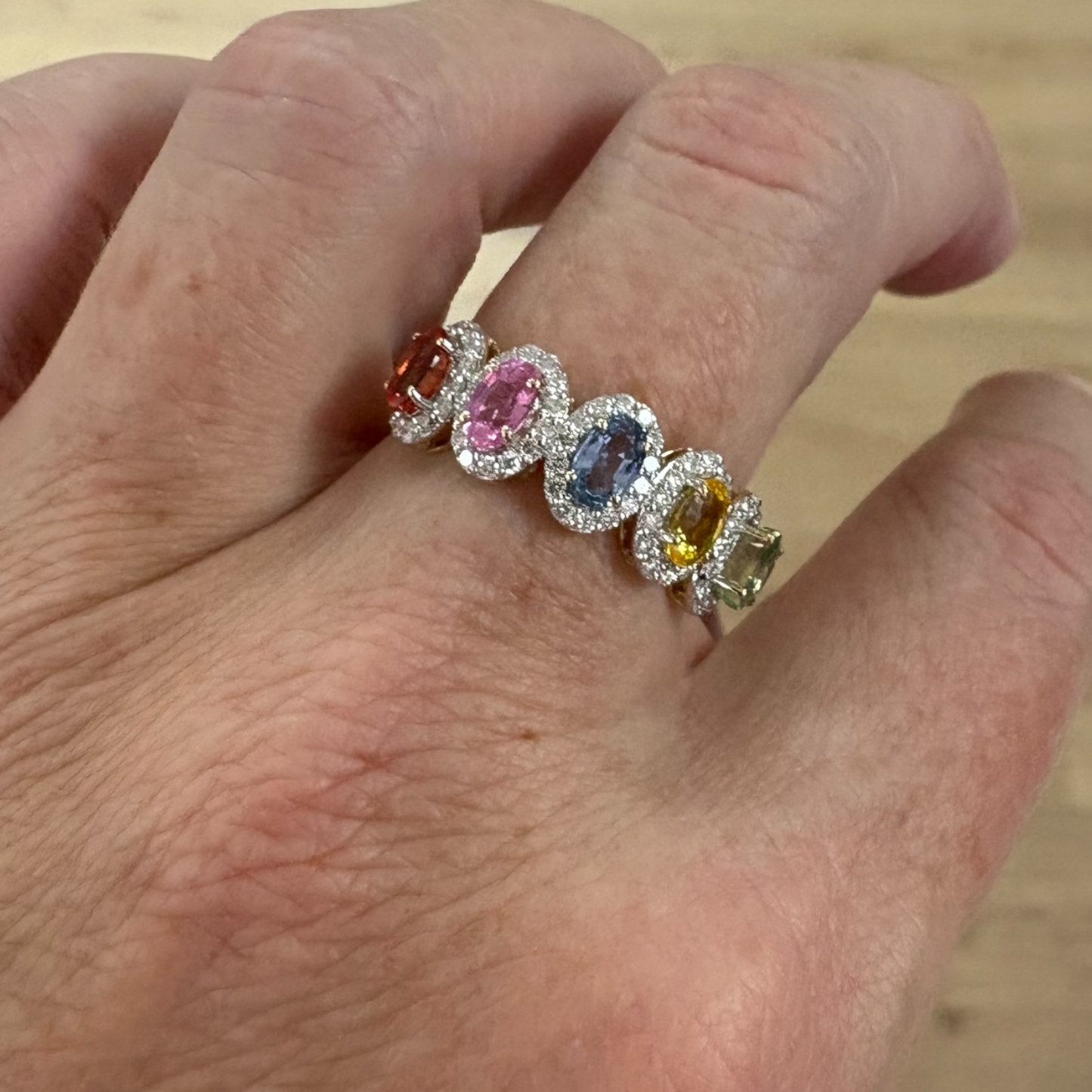 ANILLO RAINBOW ZAFIRO COLOR