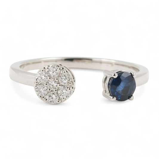 ANILLO ABIERTO ZAFIRO DIAMANTES