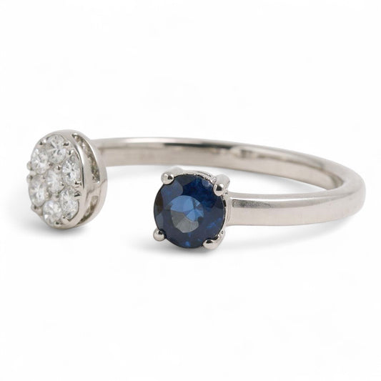 ANILLO ABIERTO ZAFIRO DIAMANTES