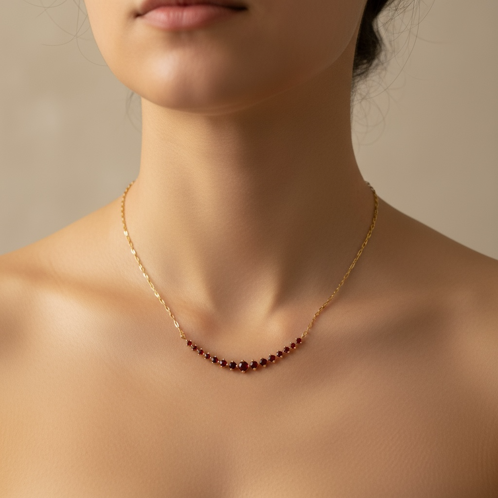 COLLAR RUBI MEDIO CIRCULO