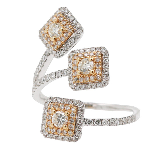 ANILLO TRIPLE DIAMANTES AMARILLOS