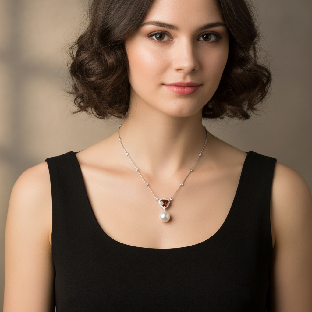 COLLAR PERLA ZAFIRO ROSA