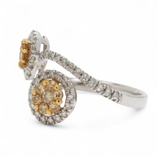 ANILLO ABIERTO DIAMANTES AMARILLOS