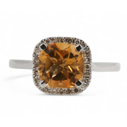 ANILLO CUADRADO CITRINO