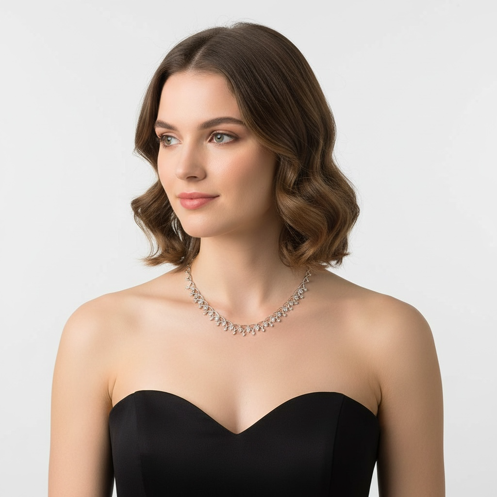 COLLAR FLORES Diamantes