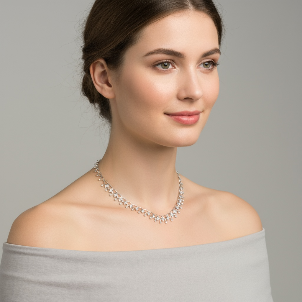 COLLAR FLORES Diamantes