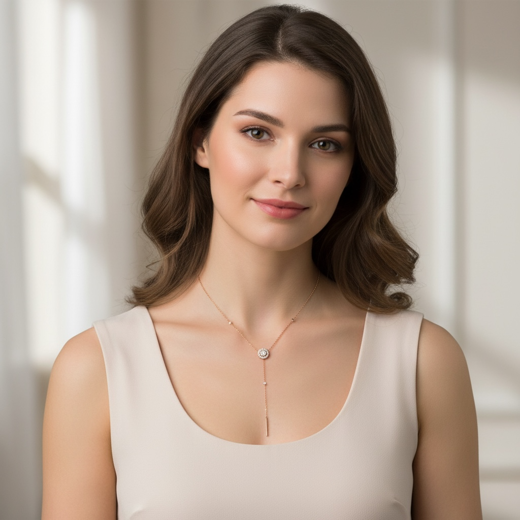 COLLAR CIRCULO DIAMANTES