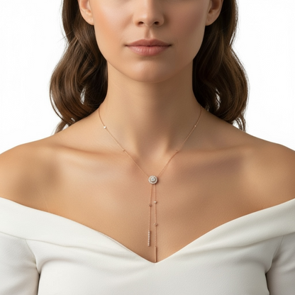 COLLAR CIRCULO DIAMANTES