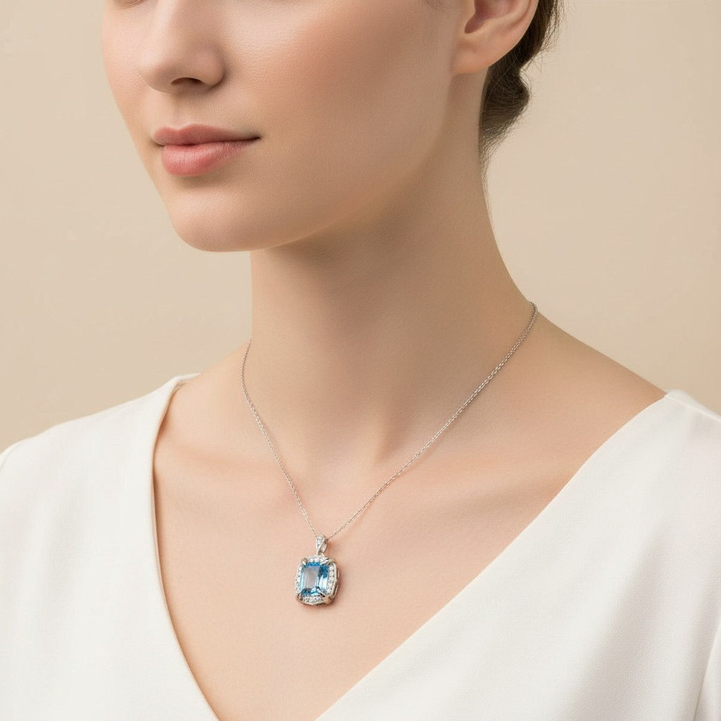 COLLAR RECTANGULO TOPACIO