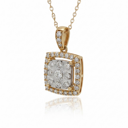 COLLAR CUADRADO DIAMANTES