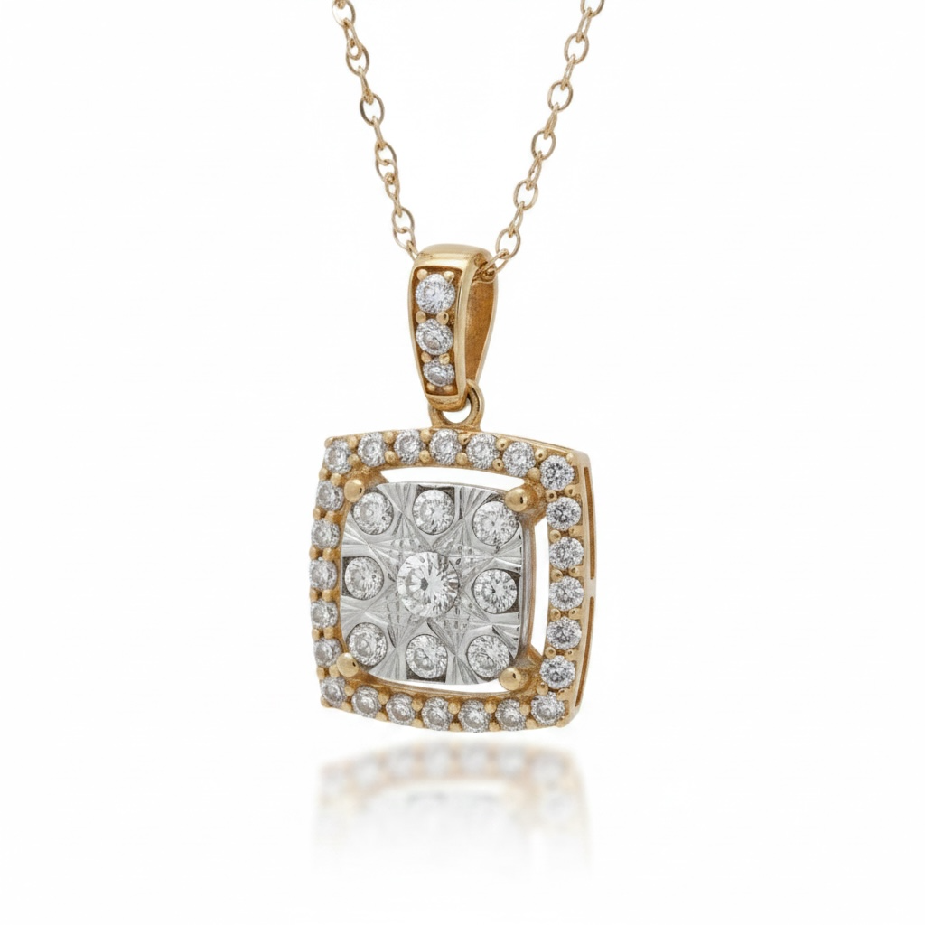 COLLAR CUADRADO DIAMANTES