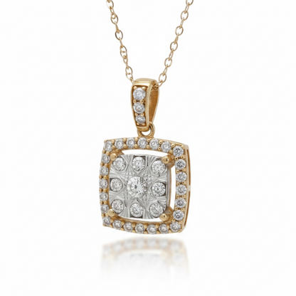 COLLAR CUADRADO DIAMANTES