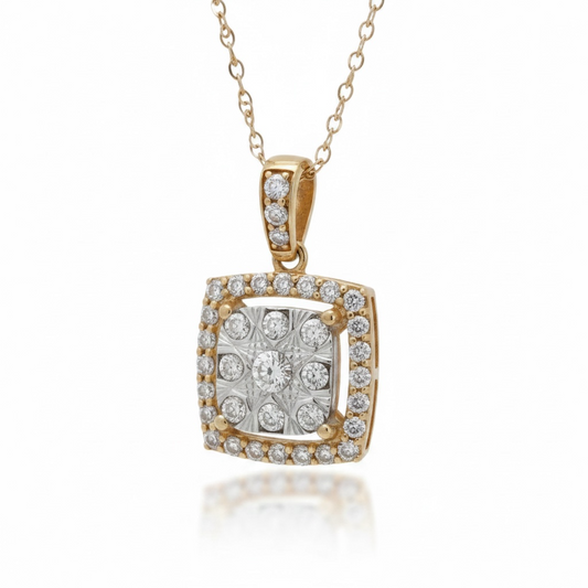 COLLAR CUADRADO DIAMANTES