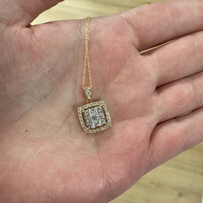 COLLAR CUADRADO DIAMANTES