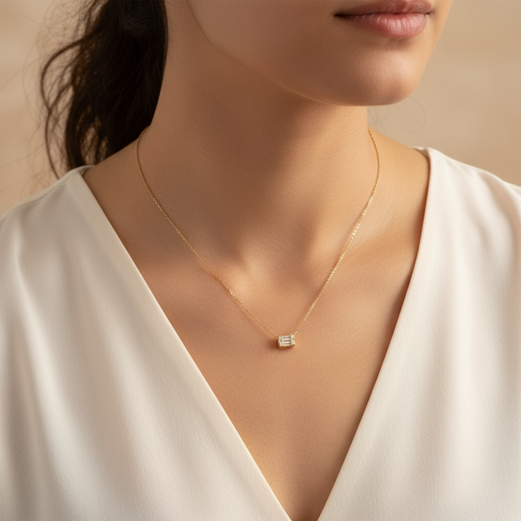 COLLAR RECTANGULO BAGUETTES