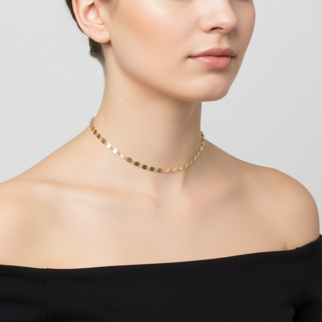COLLAR - CHOKER OVALES ORO