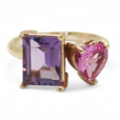 ANILLO TU Y YO AMATISTA Y ESPINELA