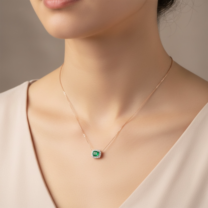 COLLAR ESMERALDA DIAMANTES