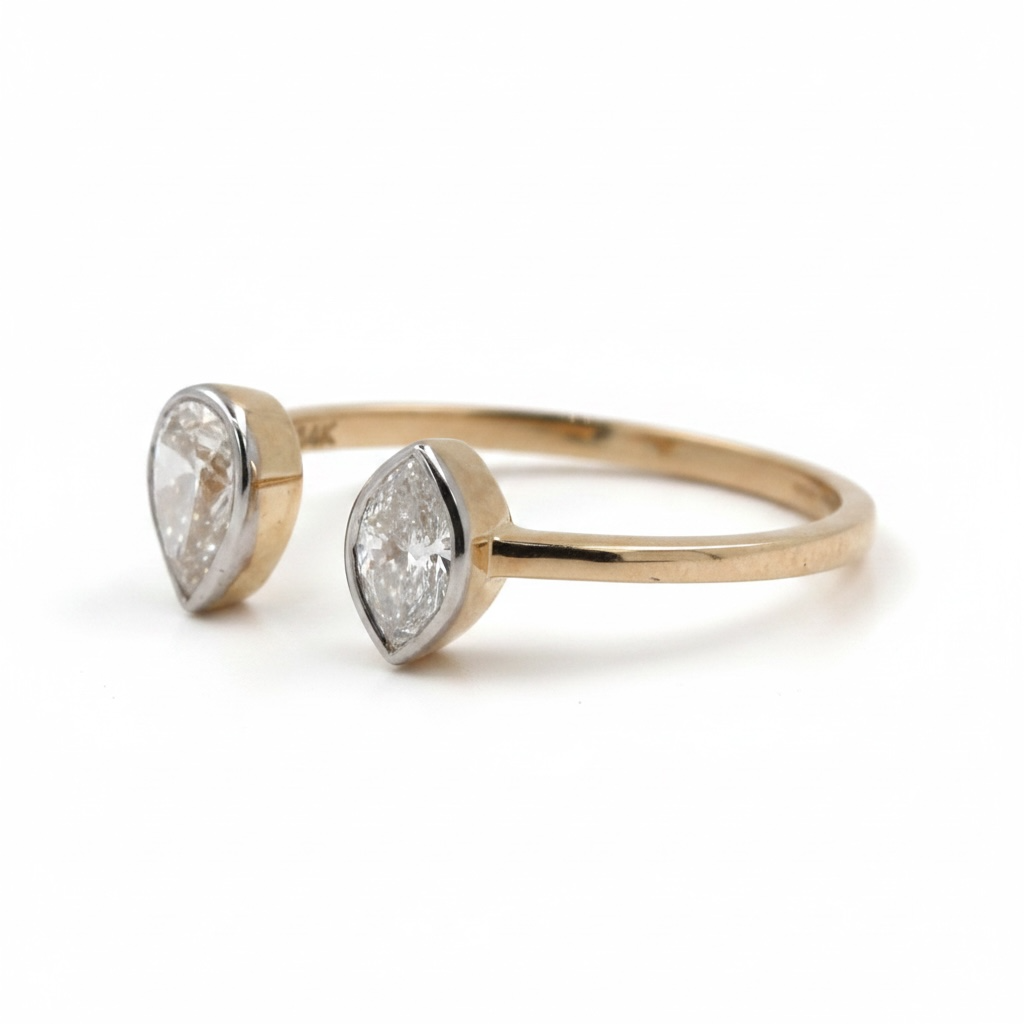 ANILLO ABIERTO DIAMANTES MARQUIS