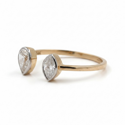 ANILLO ABIERTO DIAMANTES MARQUIS