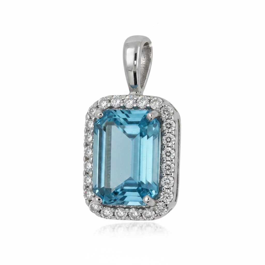 DIJE RECTANGULAR TOPACIO