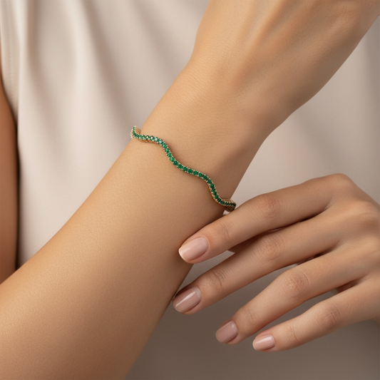 PULSERA WAVY ESMERALDA
