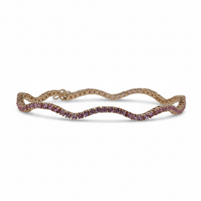 PULSERA WAVY ZAFIROS ROSAS