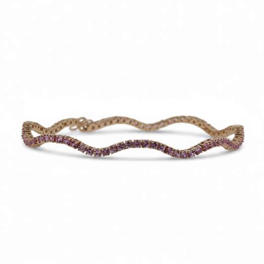 PULSERA WAVY ZAFIROS ROSAS