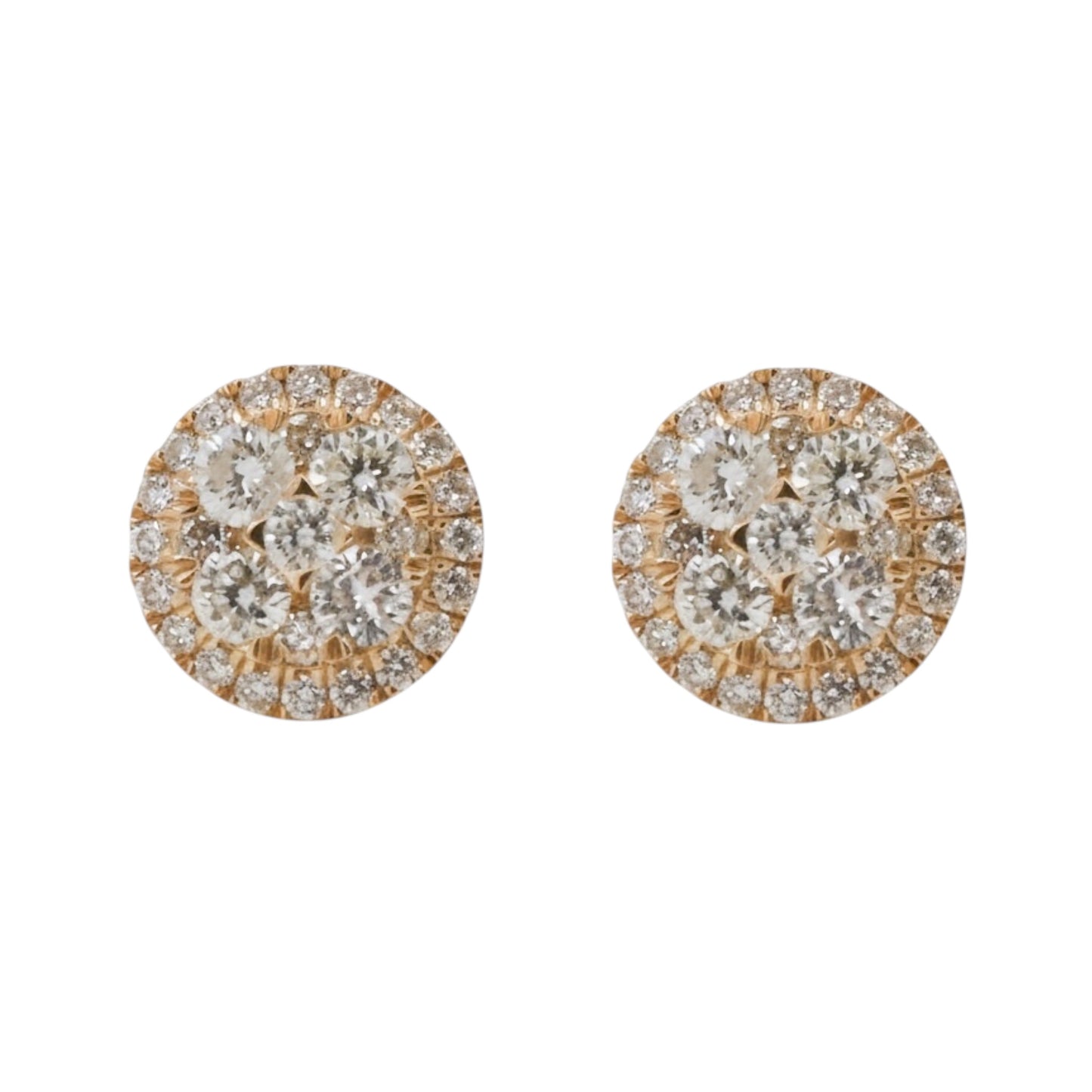 ARETES REDONODOS DIAMANTES